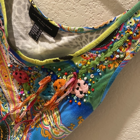 Javier simorra Barcelona size 4 women’s tank paisley , floral - Picture 7 of 8